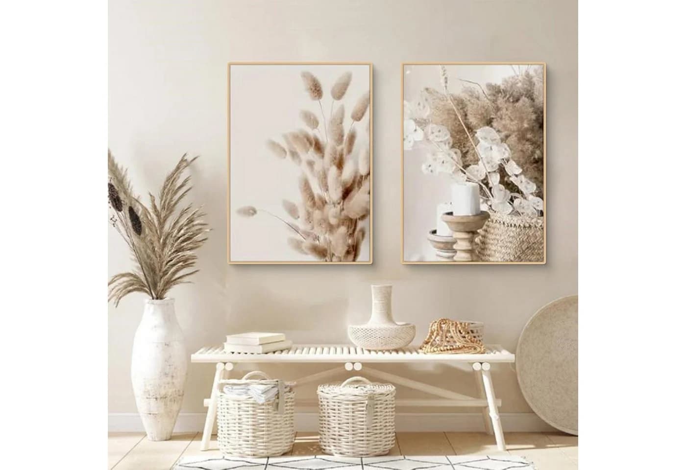 LuxusKollektion Poster 3er Set Boho Beach Landschaft Pampas Beige - Bild 5