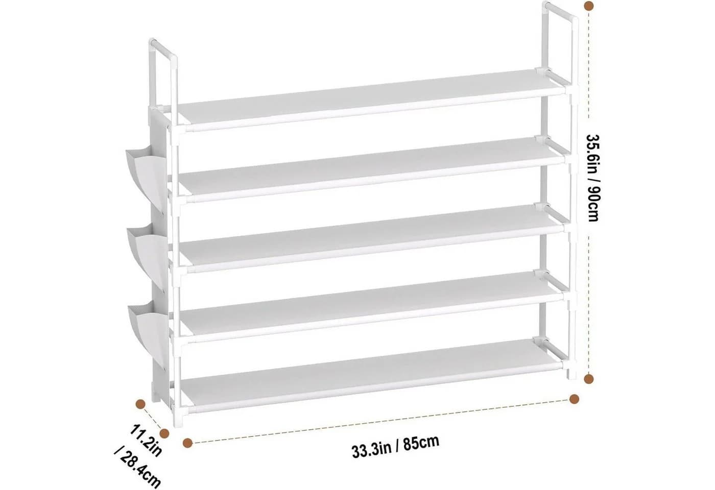 LuxusKollektion 5-Tier Schuhregal Weiß Metall Organizer - Bild 3