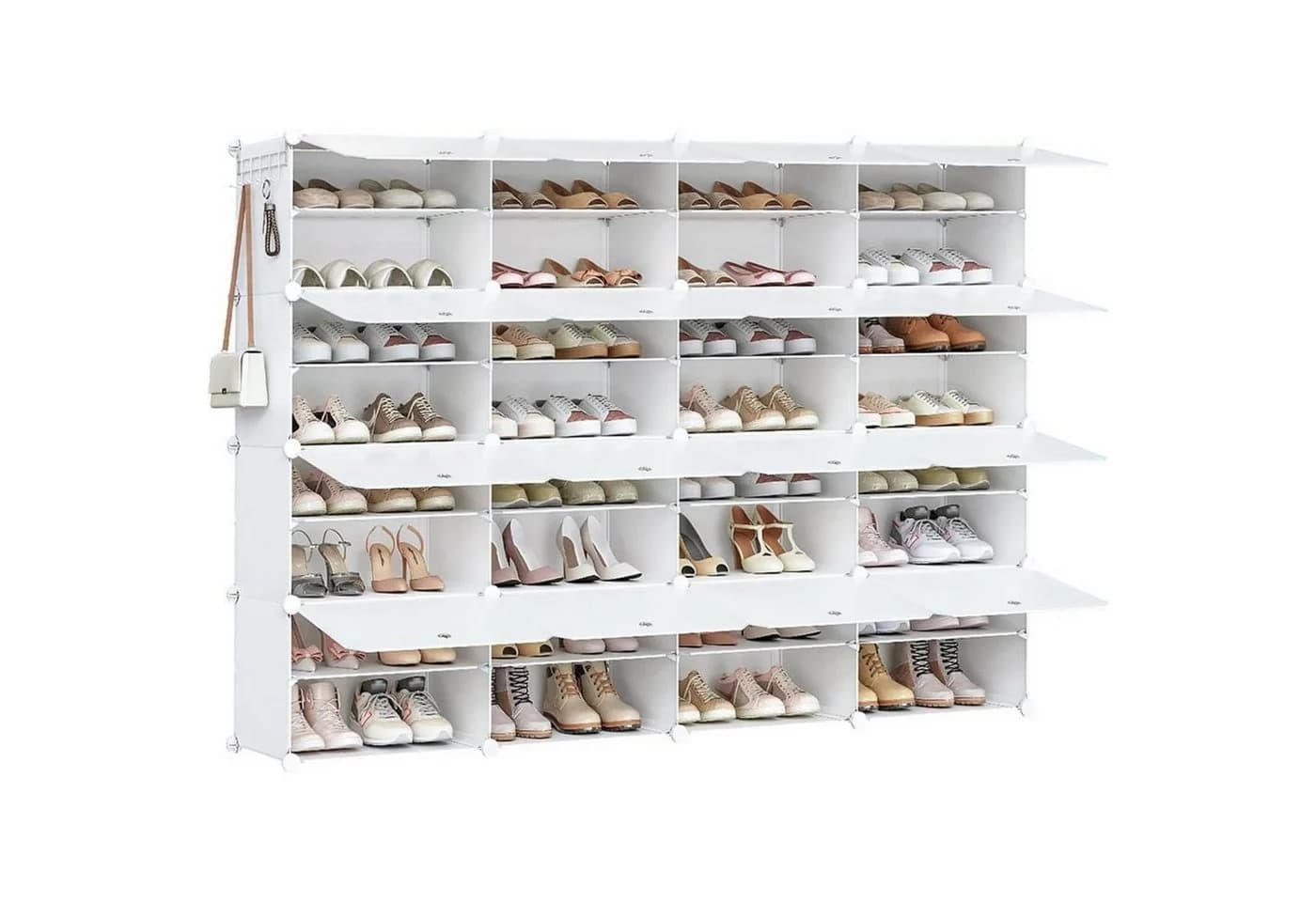 LuxusKollektion Schuhschrank Weiß 16 Fächer 64 Paar - Bild 2