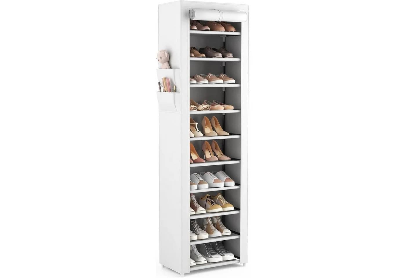 LuxusKollektion Schuhregal 11 Ebenen Weiß mit staubdichtem Überzug - Bild 2
