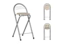 LuxusKollektion Barhocker klappbar outdoor Silber Holzmaserung Bild 2