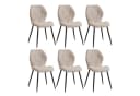 LuxusKollektion Esszimmerstuhl 6er Set gepolstert Beige Metallbeine Bild 2