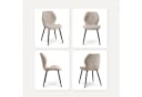 LuxusKollektion Esszimmerstuhl 6er Set gepolstert Beige Metallbeine Bild 5