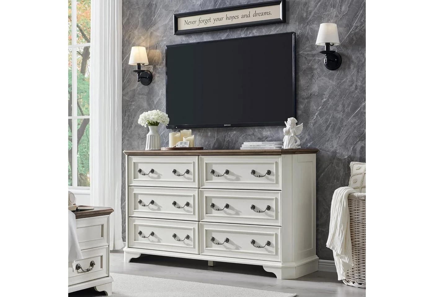 LuxusKollektion Kommode 6 Schubladen Landhausstil Antik Weiß - Bild 3