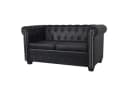 LuxusKollektion Chesterfield-Sofa 2-Sitzer Schwarz Kunstleder Bild 2