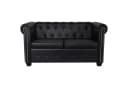 LuxusKollektion Chesterfield-Sofa 2-Sitzer Schwarz Kunstleder Bild 3