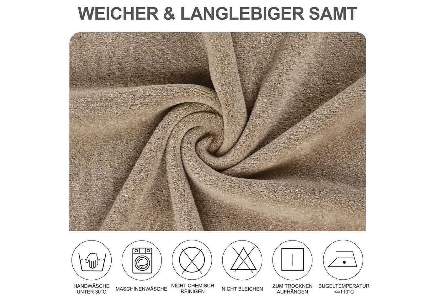 LuxusKollektion Stuhlhülsen Stretch Samt 4er Set Khaki - Bild 4