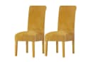 LuxusKollektion Stuhlhusse 2er Set Samt Stretch Senf Bild 2
