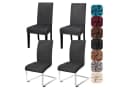 LuxusKollektion Stuhlhussen Schwarz 4er Set Sämischleder Stretch Bild 2