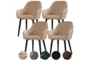 LuxusKollektion Stuhlhussen Samt Stretch 4er Set Kamel Bild 2