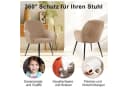 LuxusKollektion Stuhlhussen Samt Stretch 4er Set Kamel Bild 3