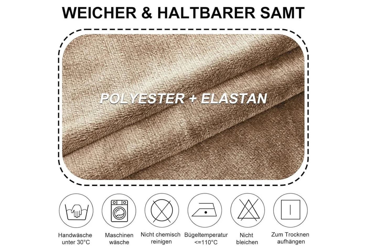 LuxusKollektion Stuhlhussen Samt Stretch 4er Set Kamel - Bild 4