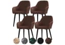 LuxusKollektion Stuhlhusse Samt Stretch 4erSet Braun Bild 2