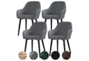 LuxusKollektion Stuhlhussen Stretch Samt 4erSet Grau Bild 2