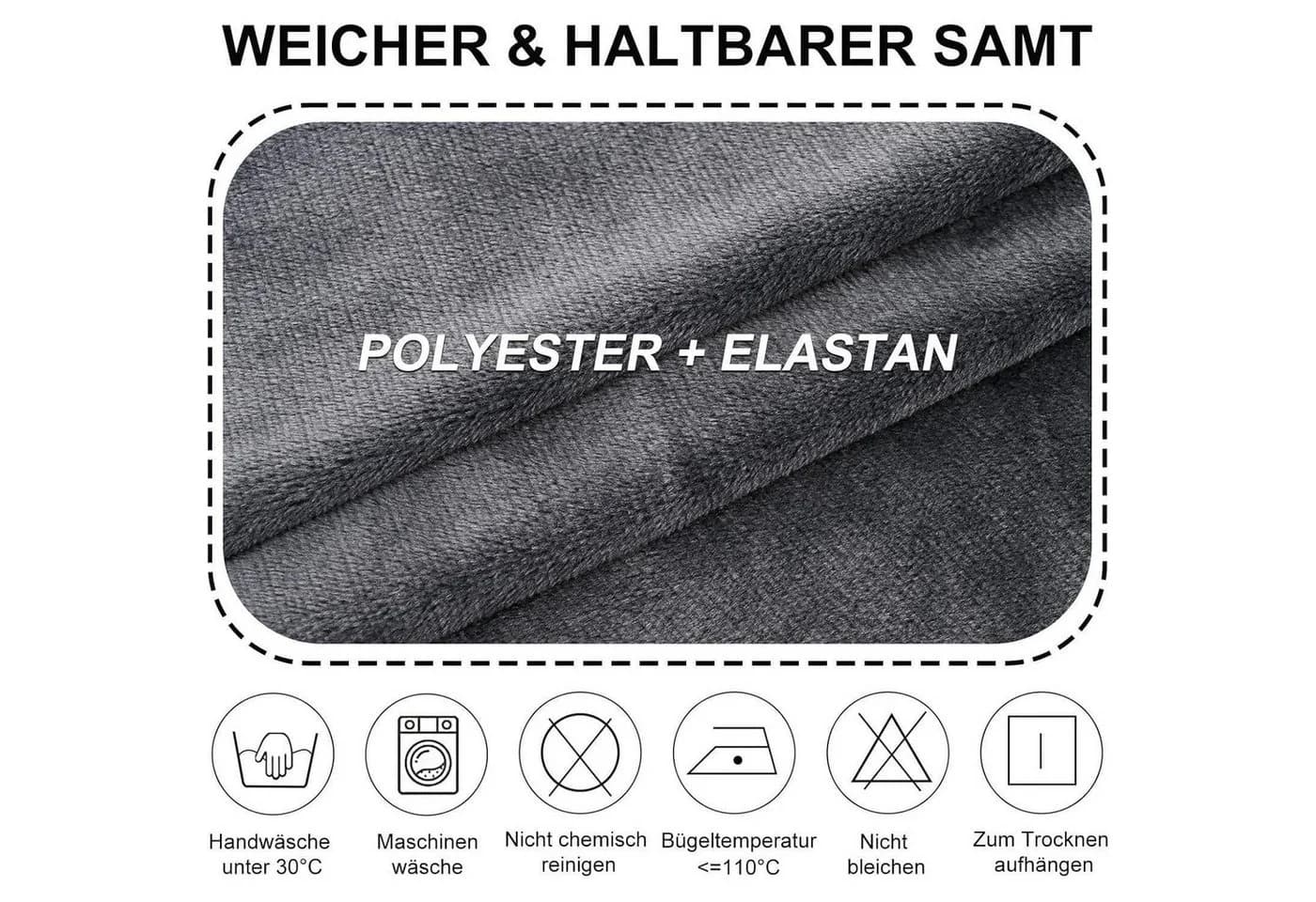 LuxusKollektion Stuhlhussen Stretch Samt 4erSet Grau - Bild 4