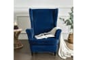 LuxusKollektion Hussen-Set Ohrensessel Marineblau 3-teilig Samt Bild 1