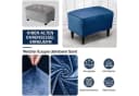 LuxusKollektion Hussen-Set Ohrensessel Marineblau 3-teilig Samt Bild 4