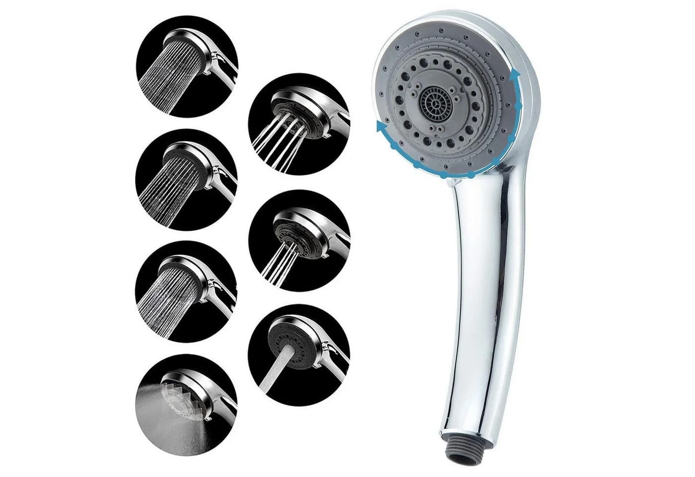 LuxusKollektion Handbrause Hochdruck 7 Einstellungen Silber - Bild 2