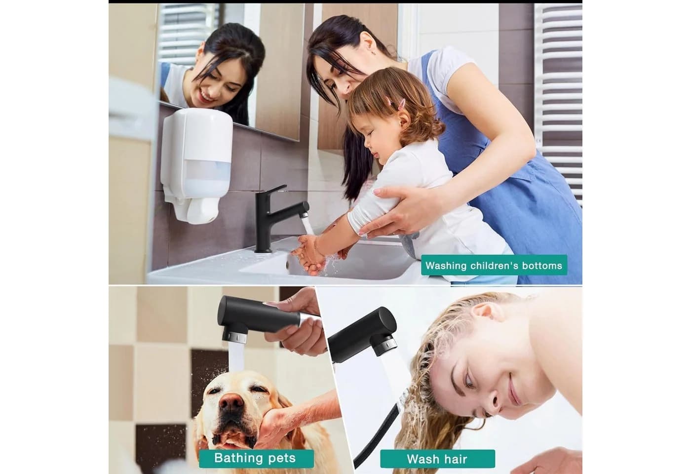 LuxusKollektion Waschtischarmatur Einhebelmischer ausziehbar Brause schwarz - Bild 5
