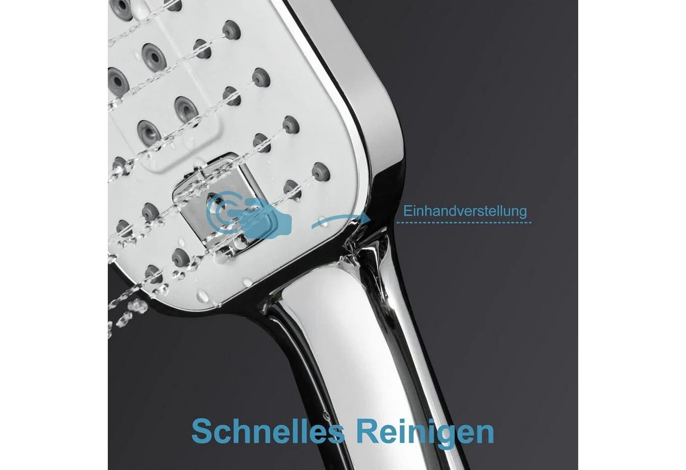 LuxusKollektion Duschset Quadratisch Chrom 3 Strahlarten - Bild 4