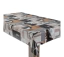 laro Wachstuchtischdecke Grau-Braun PVC Patchwork Eckig Bild 2