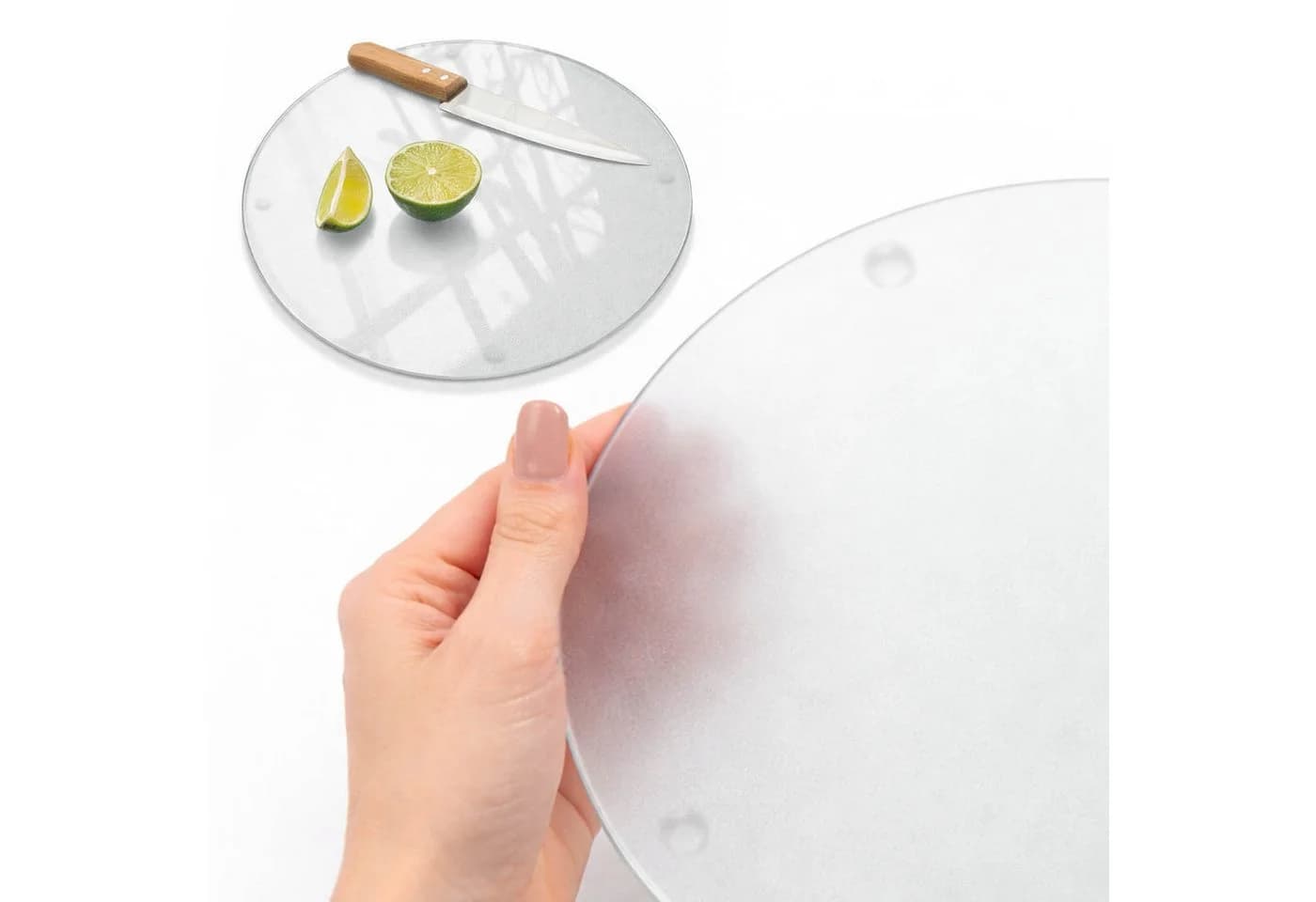 Tulup Schneidebrett Glasplatte Gehärtet Glas Matt Transparent - Bild 4
