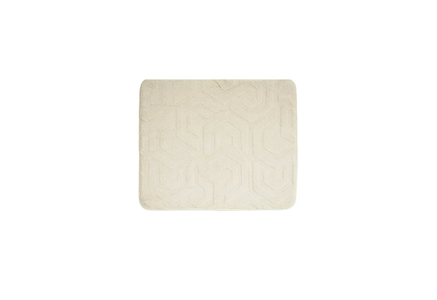 Almina Badematte Elegance WC-Set Geometrisch Beige/Weiß