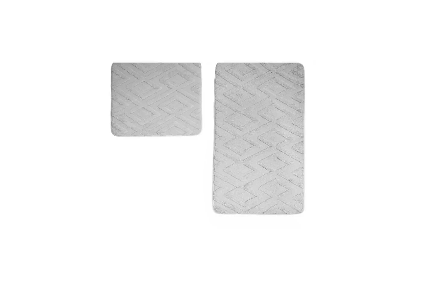 Almina Badematte Elegance WC-Set Grau Diamant-Jacquard - Bild 2