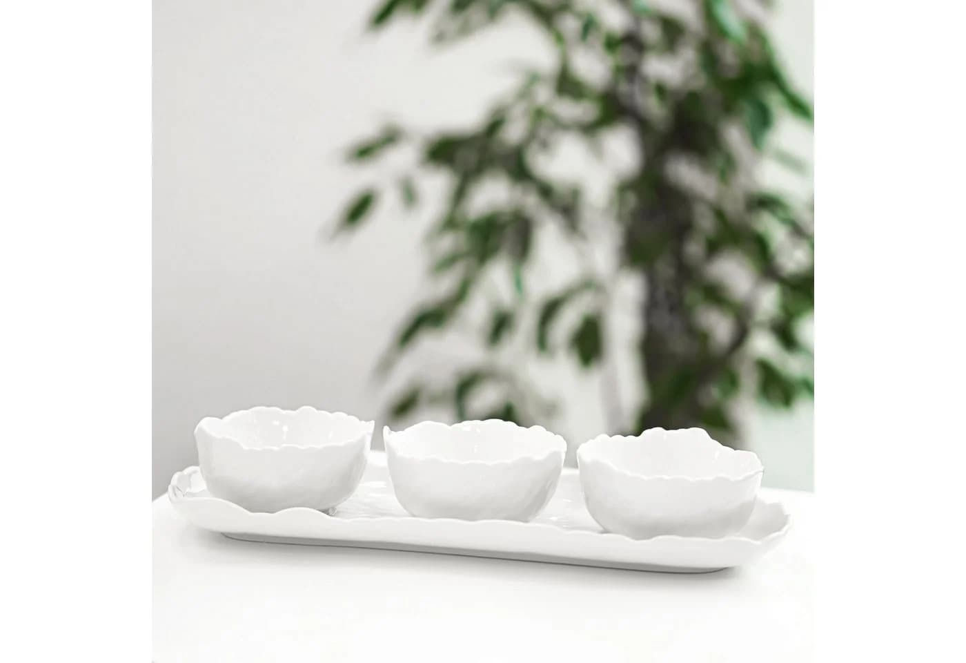 Mulex Snackschalen-Set 4-tlg. Weiß Porzellan