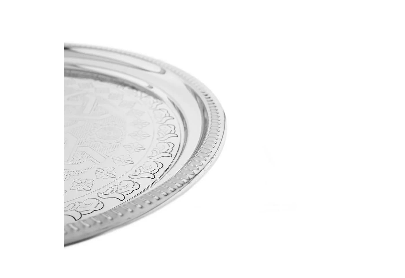 Sunay Serviertablett Orientalisch Silber Rund Blech - Bild 3