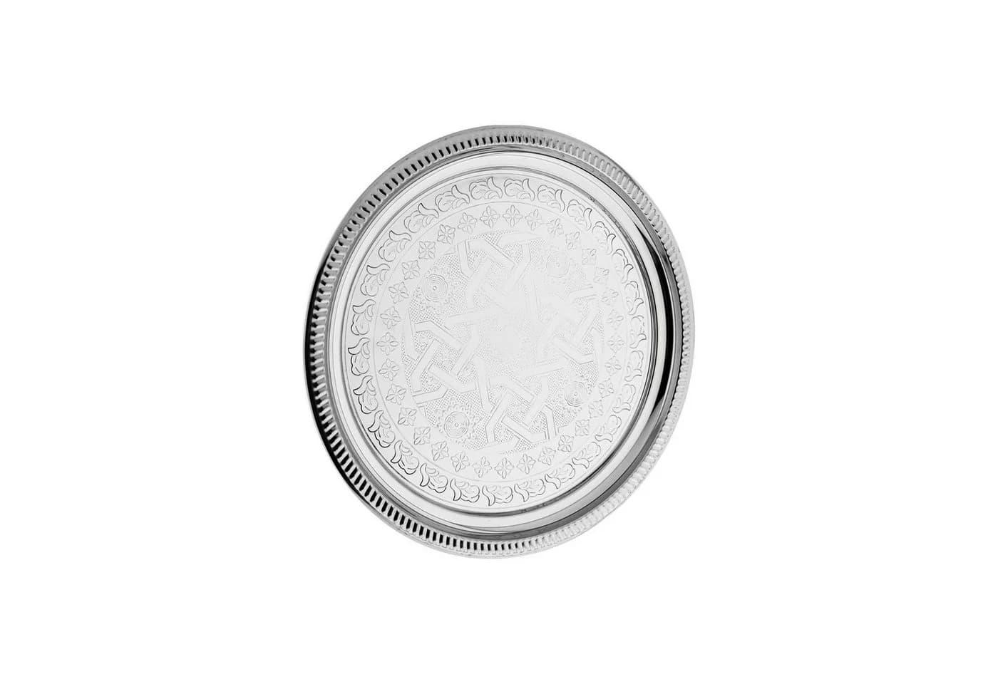 Sunay Orientalisches Serviertablett 3er-Set Silber Rund - Bild 4