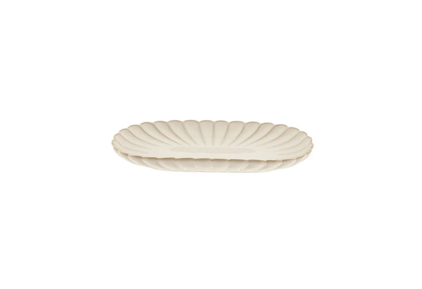 Almina Servierplatte Bloomy 2-tlg. Porzellan Floral Creme