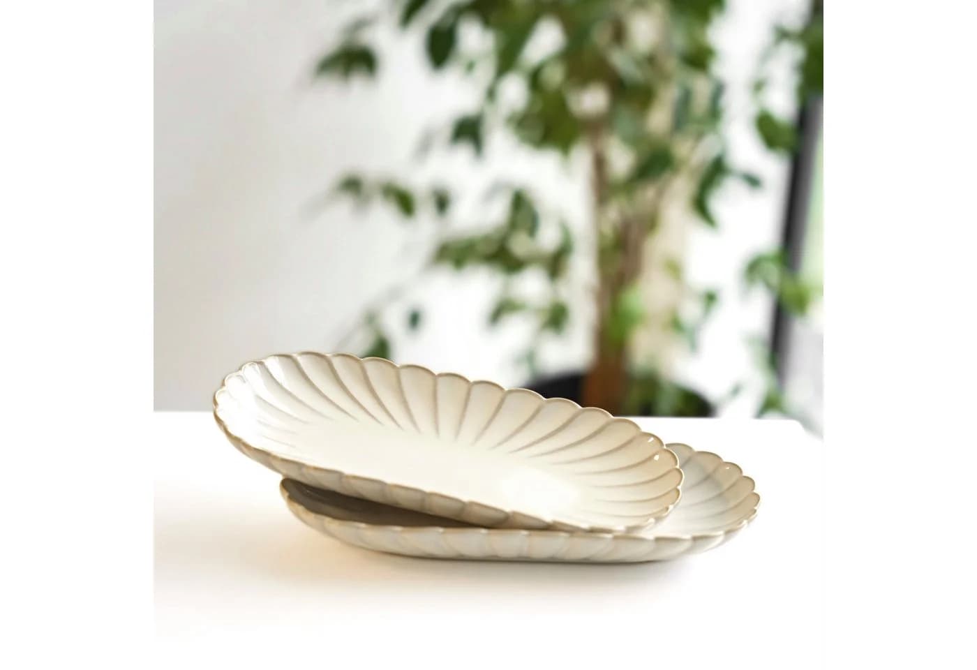 Almina Servierplatte Bloomy 2-tlg. Porzellan Floral Creme - Bild 5