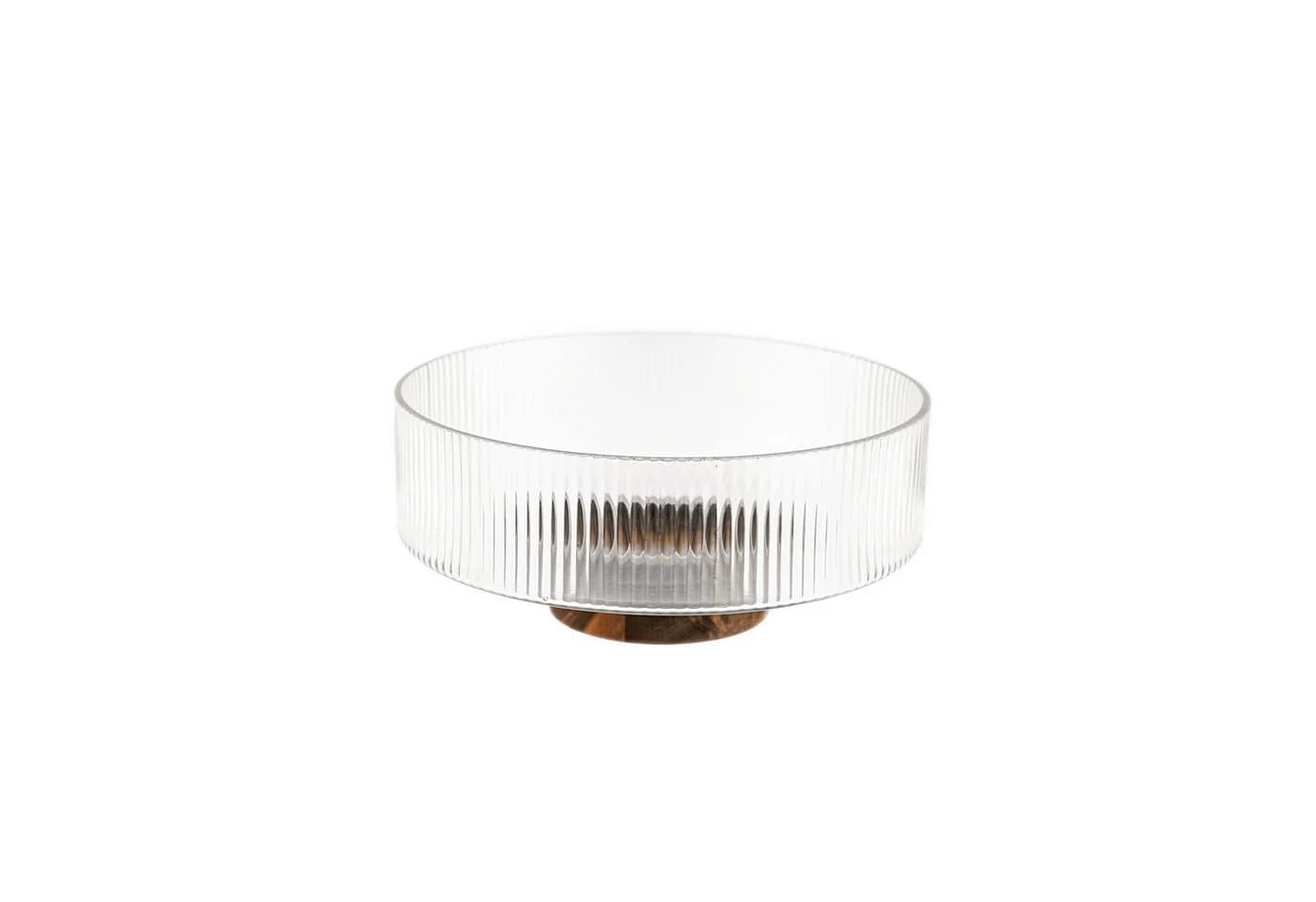 Almina Terra Bowl Grande Glasschale mit Akazienholz