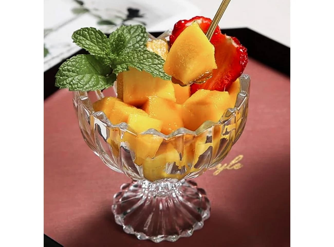 Almina La Fiore Corta Glasschale mit Fuß 150 ml 6-tlg. Dessertschale - Bild 4