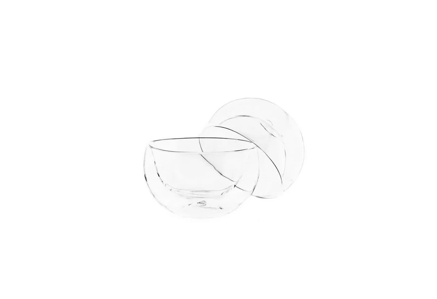Almina Dessertschale 2er Set Glas Doppelwandig Transparent