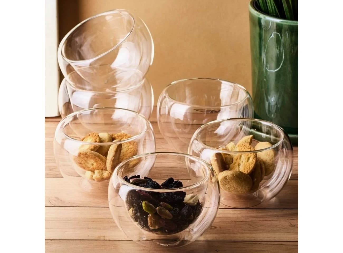 Almina Dessertschale 2er Set Glas Doppelwandig Transparent - Bild 5