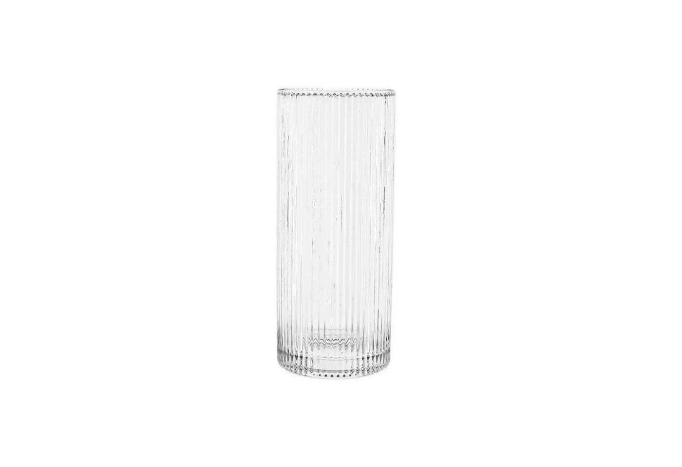 Almina Longdrinkgläser 6-tlg. Borosilikatglas Riffle-Design
