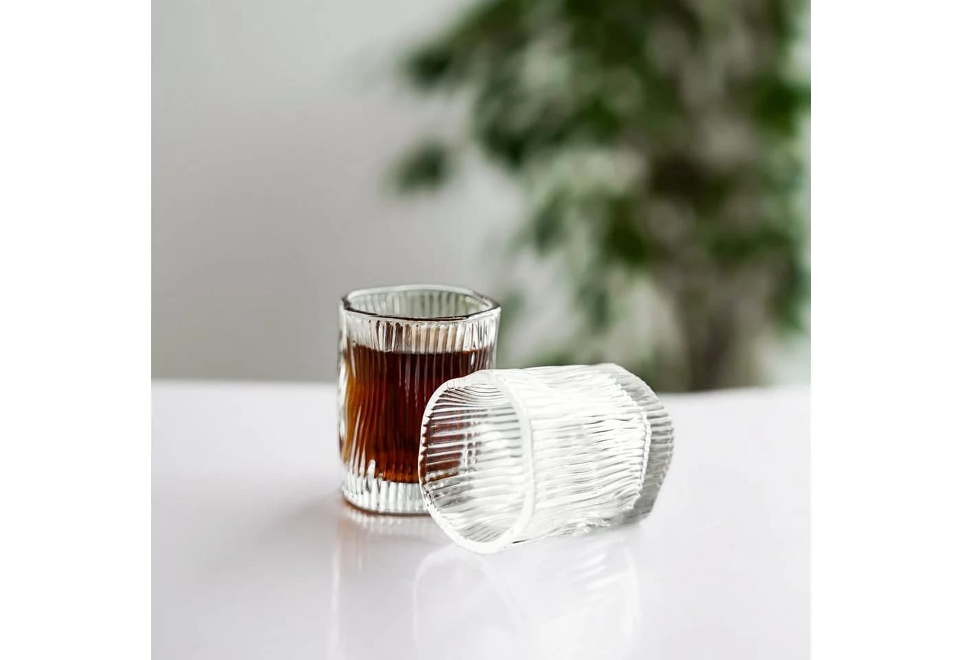 Almina Gläser-Set Artic Terra Piccolo 6-tlg. 60 ml Glas Relief-Optik - Bild 3