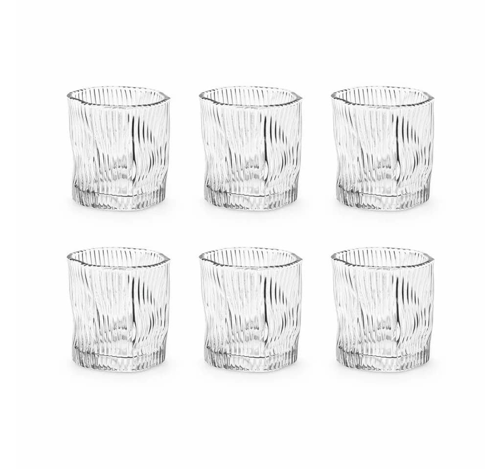 Almina Gläser-Set Artic Terra Piccolo 6-tlg. 60 ml Glas Relief-Optik - Bild 5