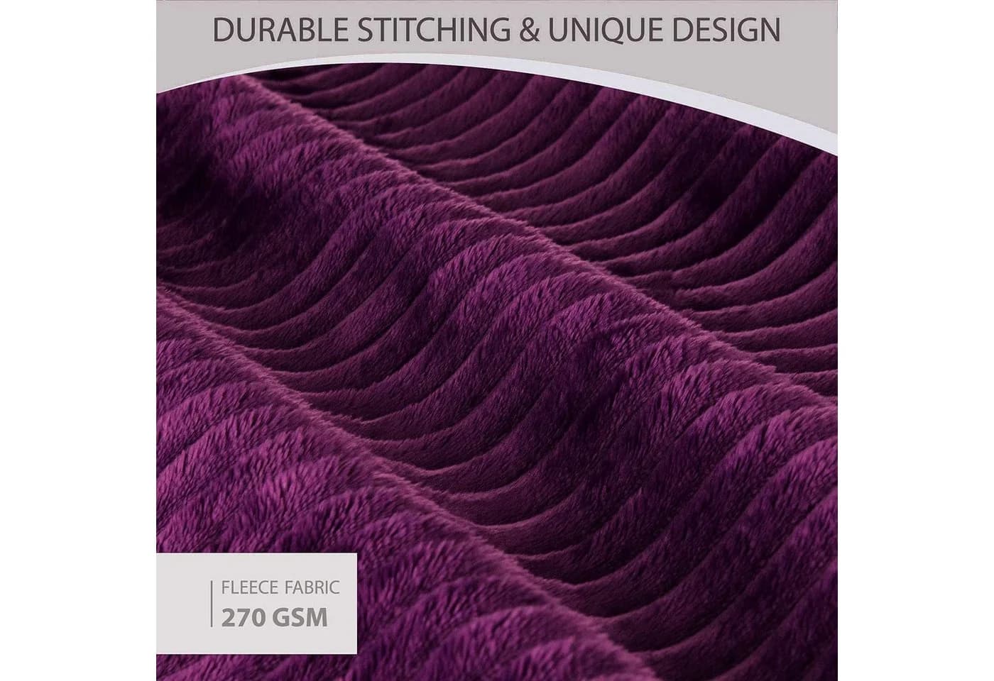 Wohndecke Mikrofaser 150x200 cm Violett Anti-Pilling Five Stars United - Bild 3