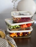 COFI 1453 Frischhaltedose Set Glas Rechteckig Transparent Bild 4
