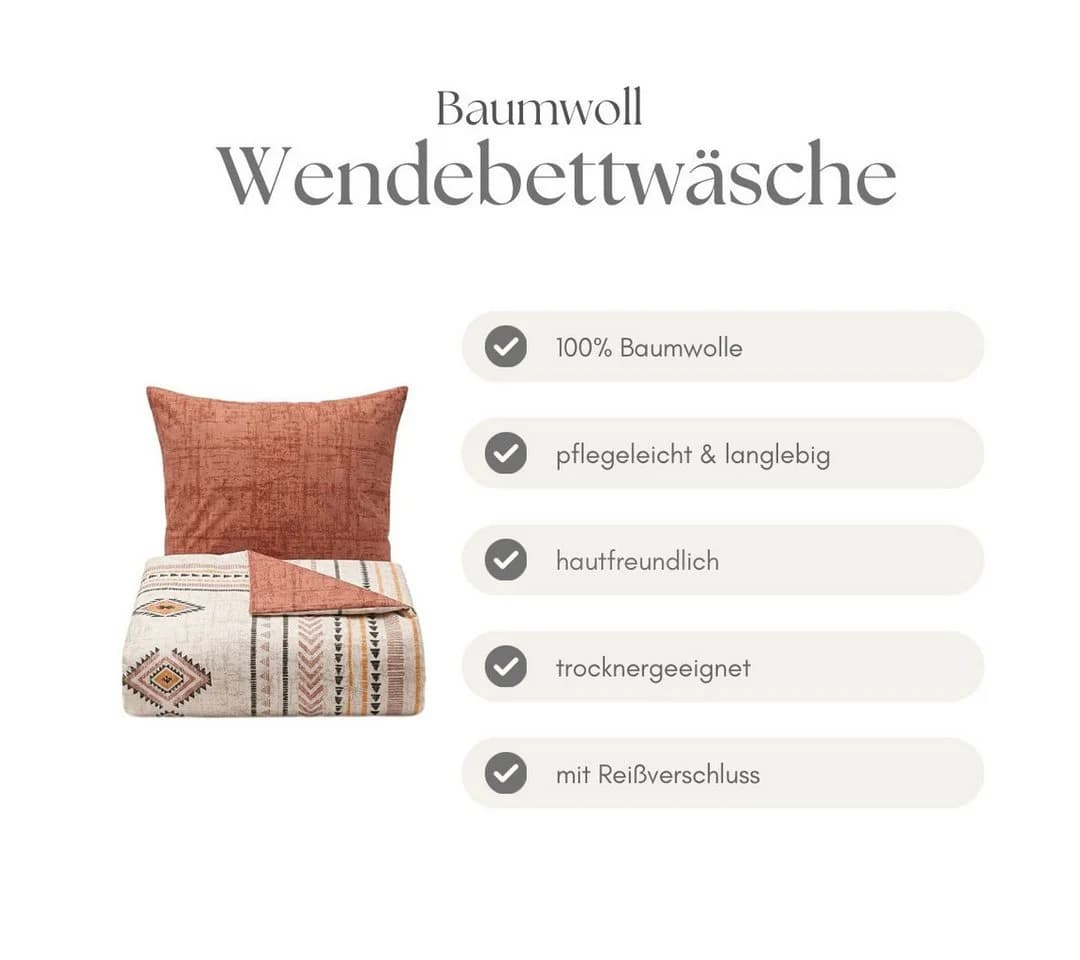 COFI 1453 Wendebettwäsche 100% Baumwolle Renforcé Ethno-Muster - Bild 4