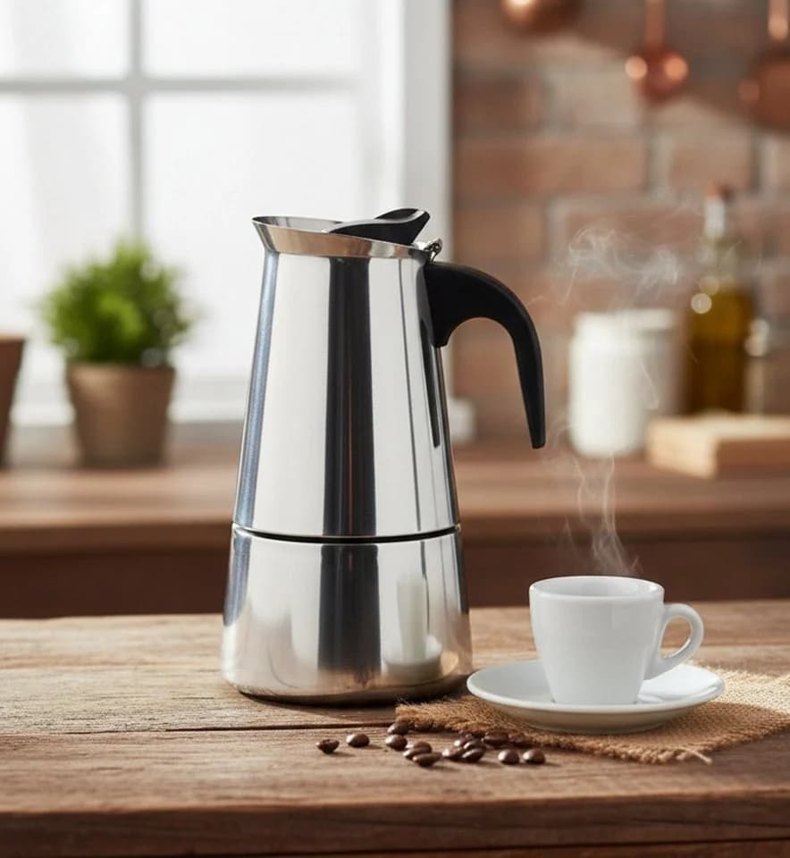 Cheffinger Espressokocher Edelstahl Induktion silber - Bild 5