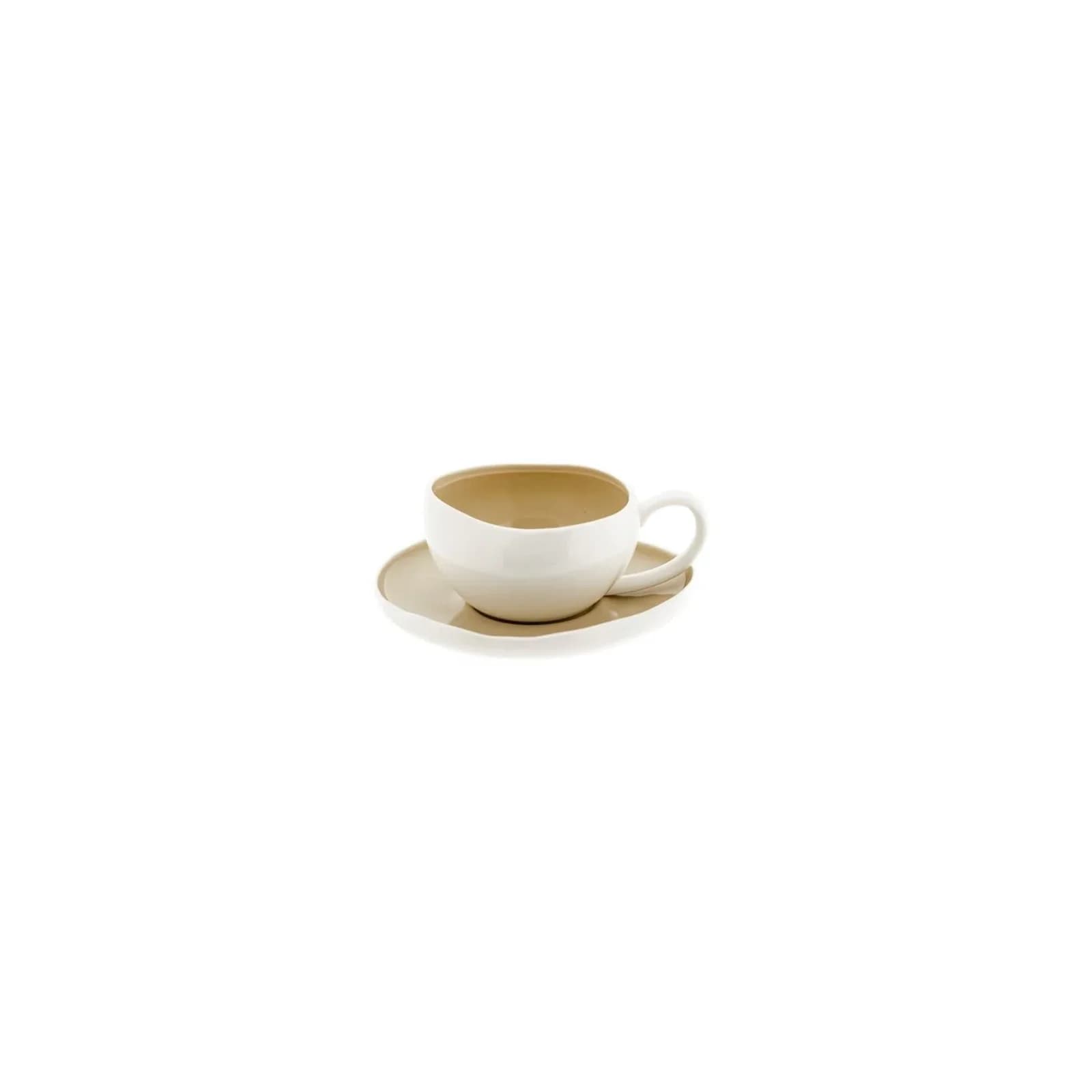 Wave Cream Mokkatassen mit Untertellern - 12-teiliges Set