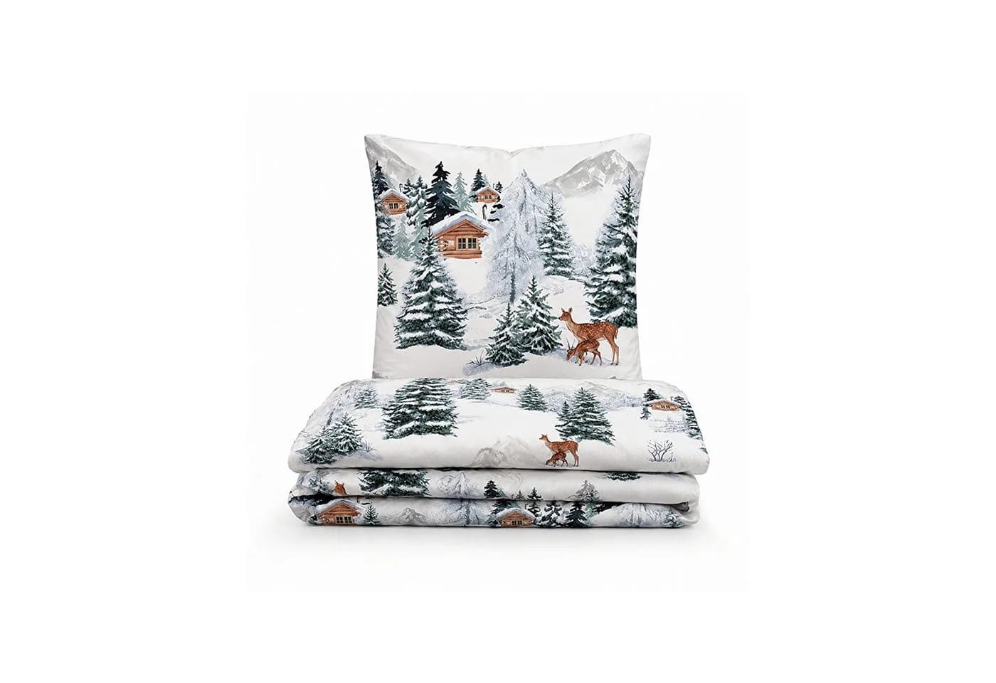 COFI 1453 Biber-Bettwäsche 2-teilig Baumwollmix Winterdesign