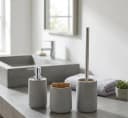 axentia Badaccessoire-Set Turin 3-teilig Grau Beton Bambus Bild 1