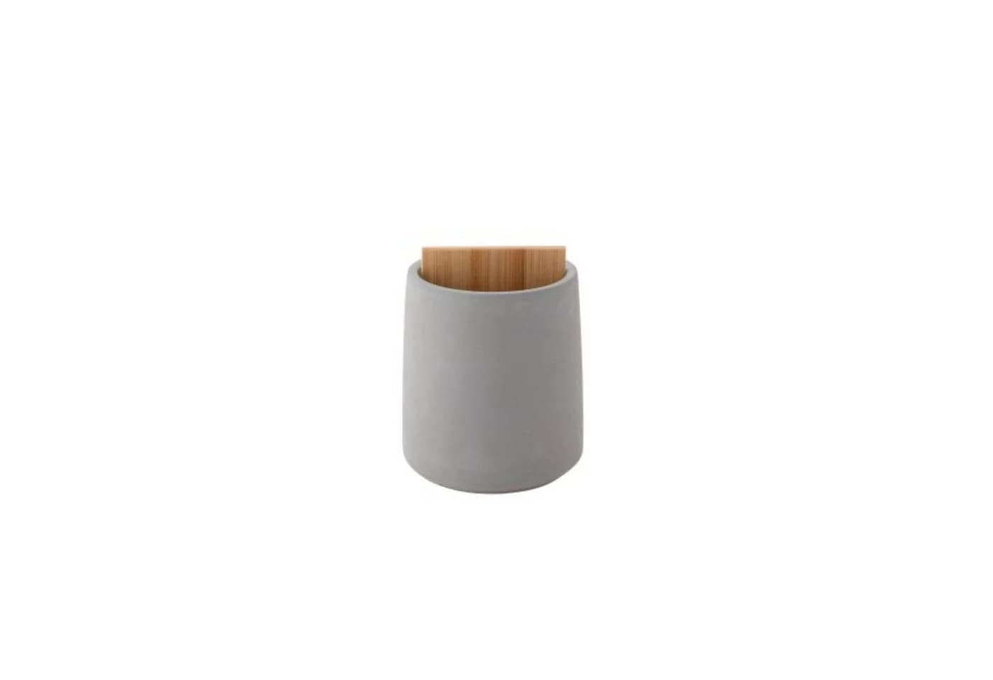 axentia Badaccessoire-Set Turin 3-teilig Grau Beton Bambus - Bild 5