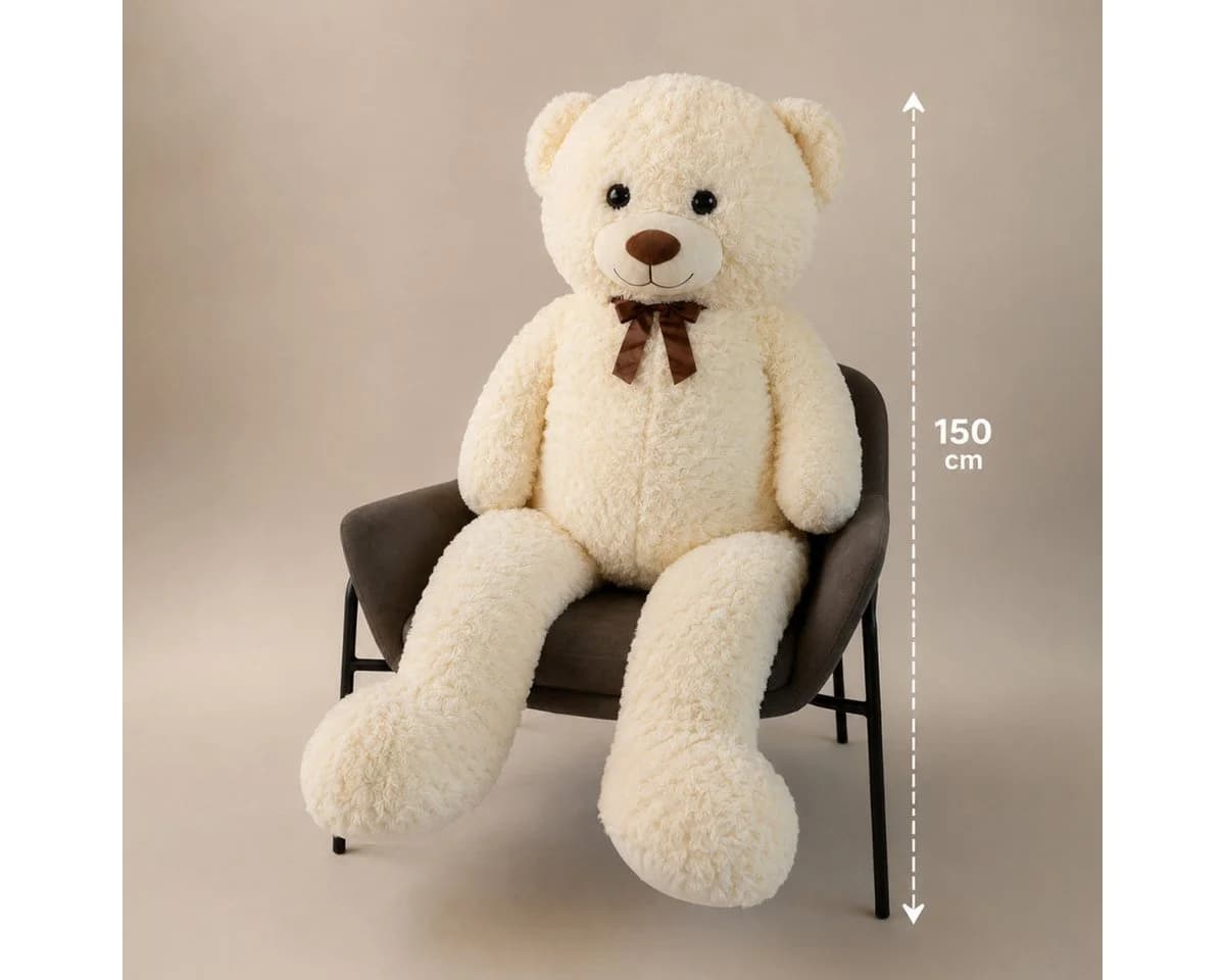 Jollity Kuscheltier XXL Teddybär 150 cm Beige/Braun