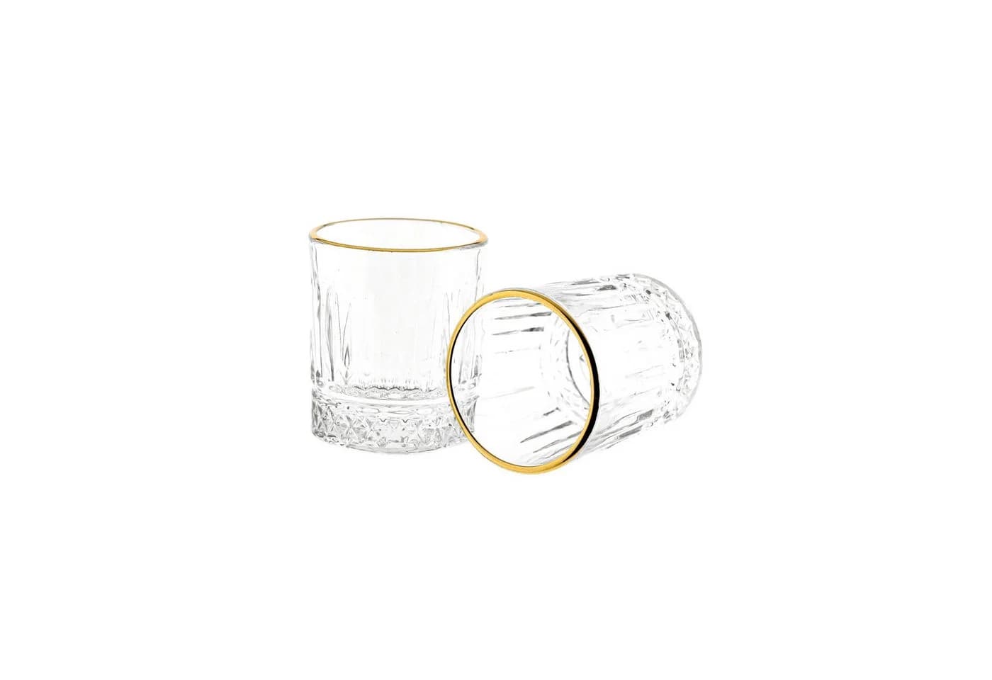 Almina Gläser-Set 6-tlg. Mini-Gläser Glas Goldumrandung - Bild 2